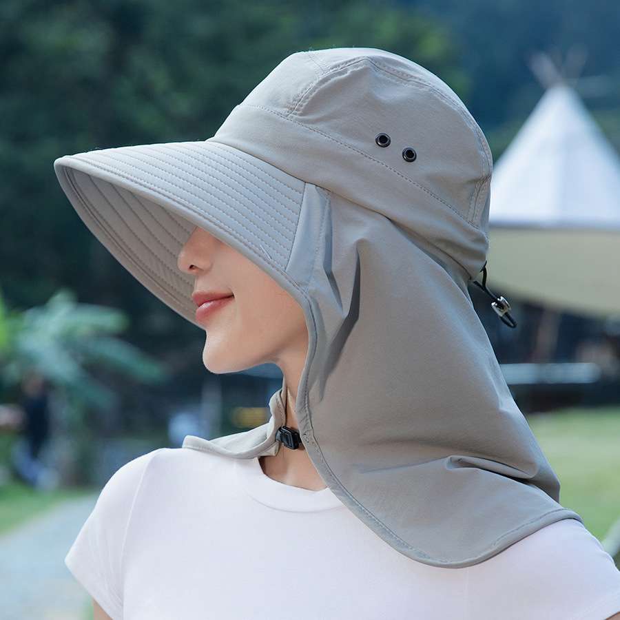 ランニングキャップ　キャップ  日よけ付き広つばアウトドア帽子