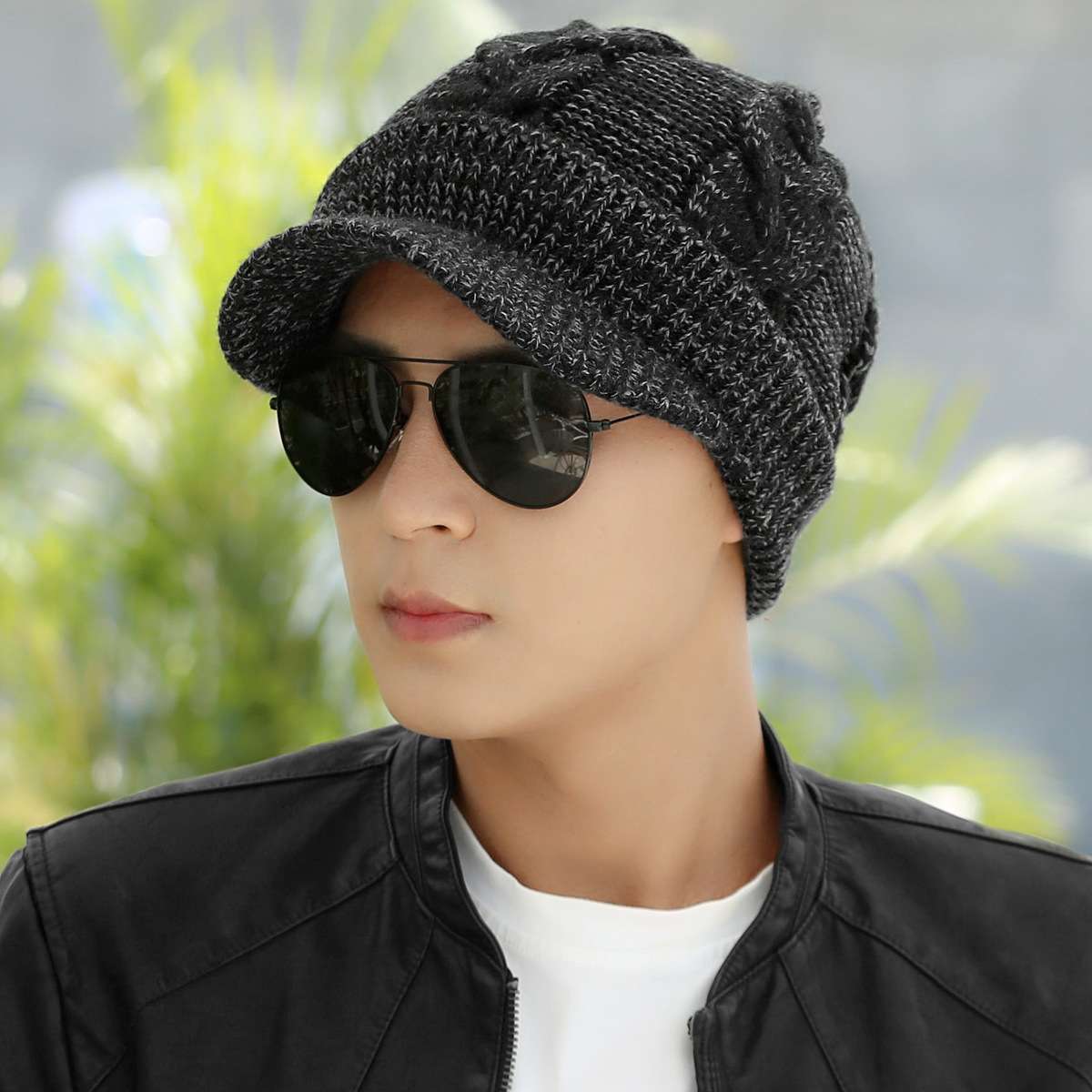 ランニングキャップ　ニット帽子付きゴルフキャップ