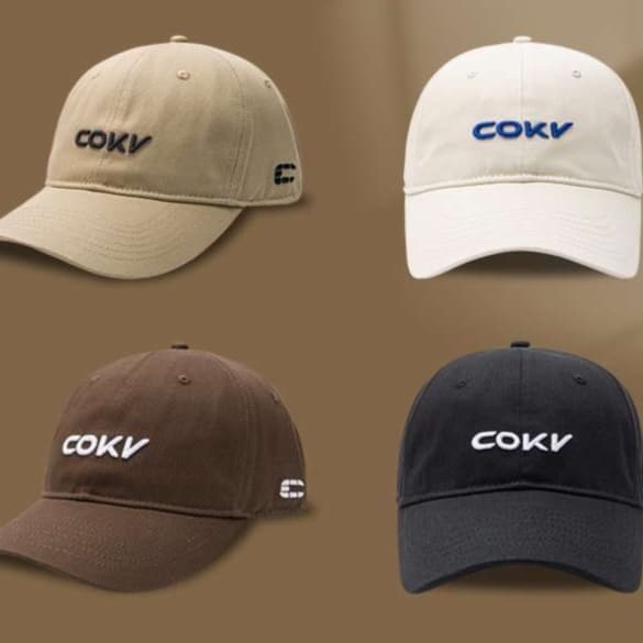 ランニングキャップ　シンプルロゴ入りスポーツキャップ