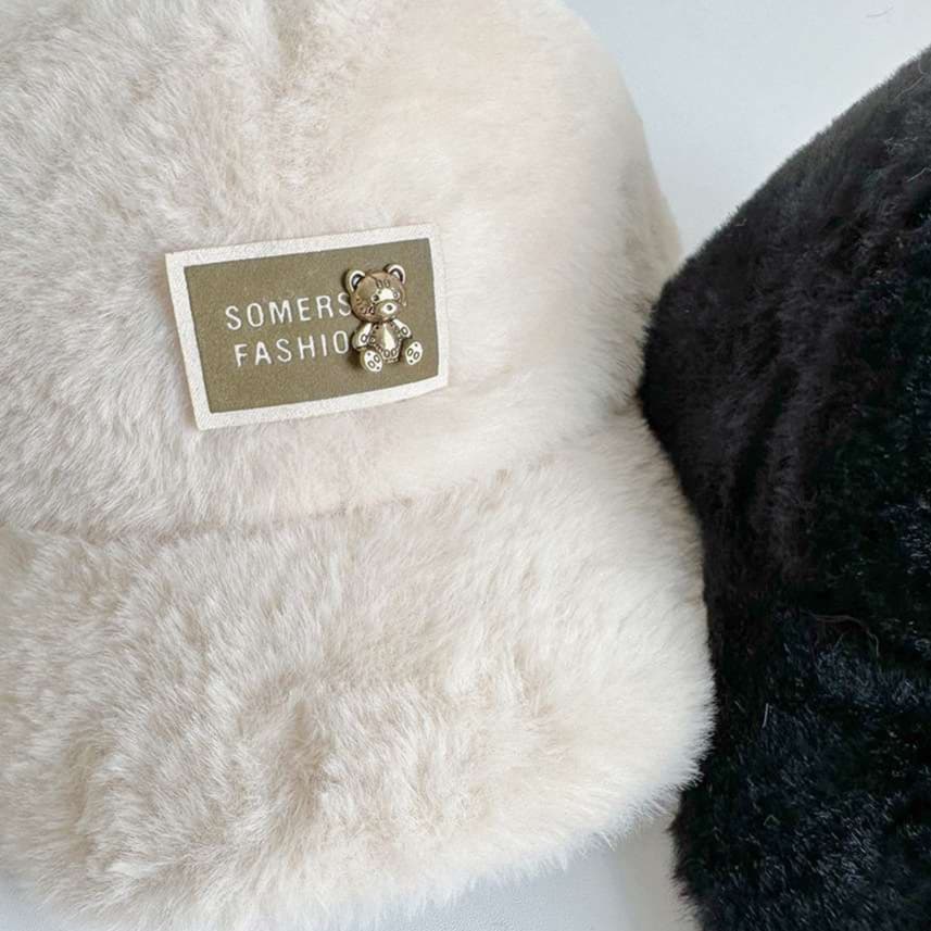 ランニングキャップ　キッズ　キャップ  ふわもこクマちゃん帽子