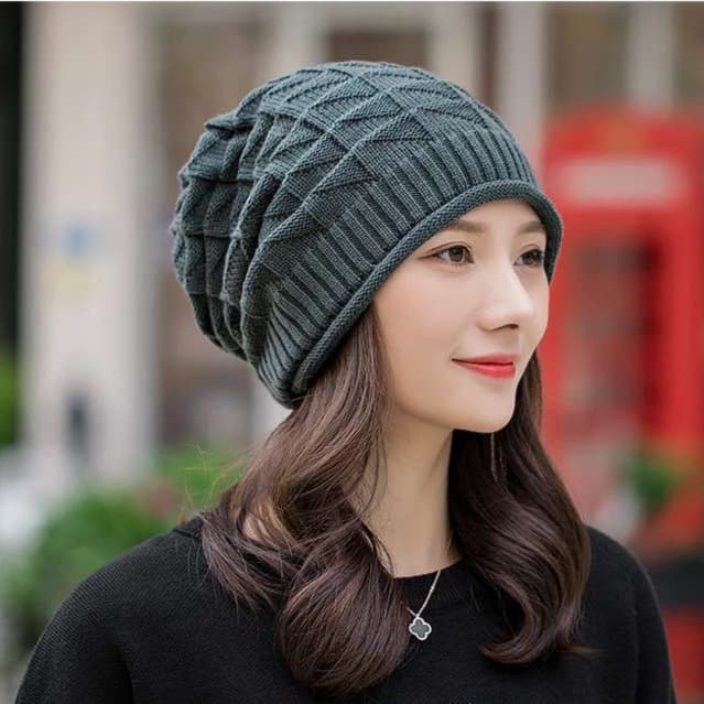 ランニングキャップ　キャップ  ゆったりニットベレー帽