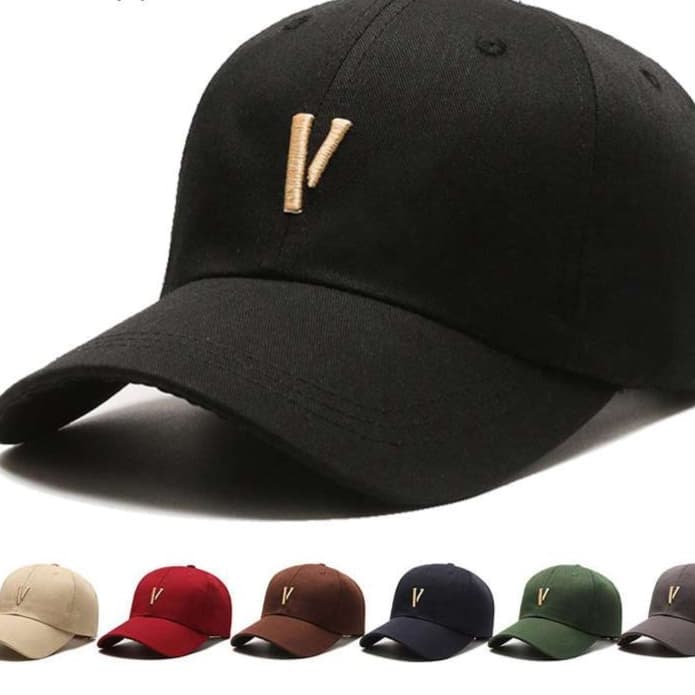 ランニングキャップ　洗練されたVロゴ刺繍キャップ