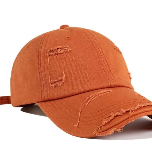 ランニングキャップ　ダメージ加工レトロ風キャップ