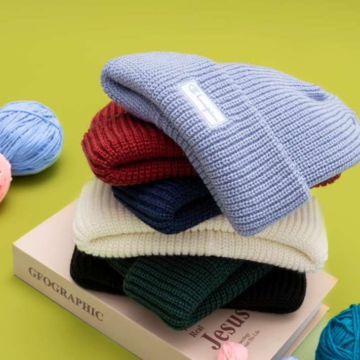 ランニングキャップ　キャップ ランニング シンプル リブニット帽