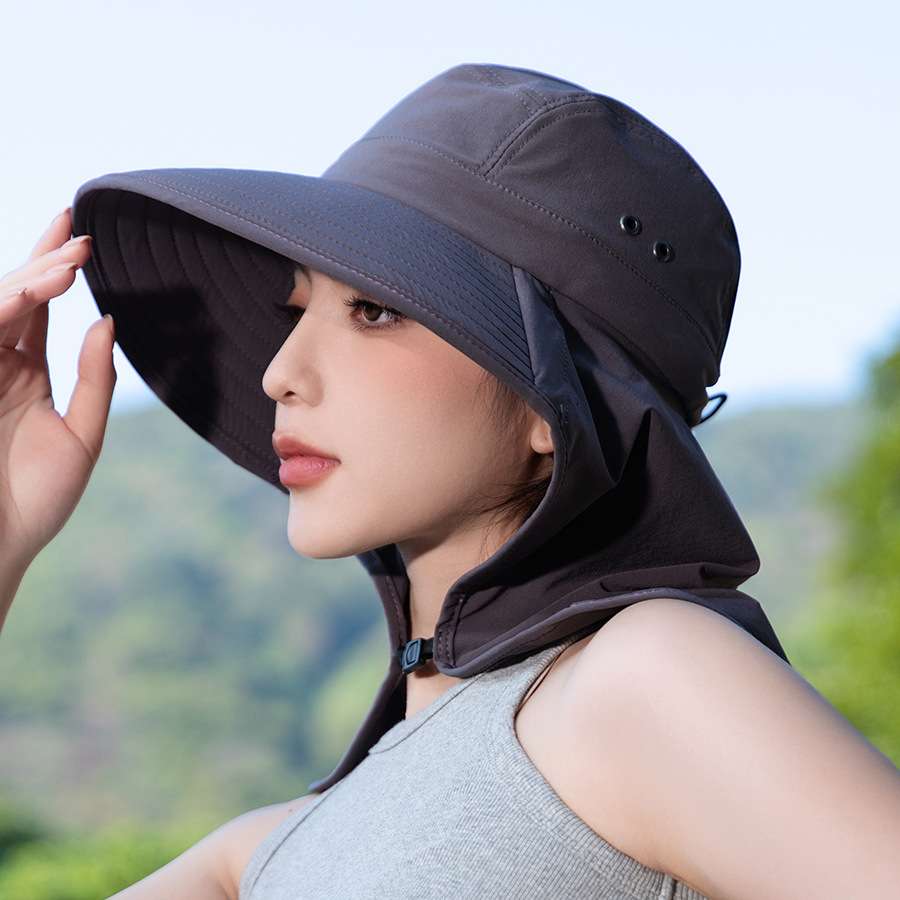 ランニングキャップ　キャップ  日よけ付き広つばアウトドア帽子