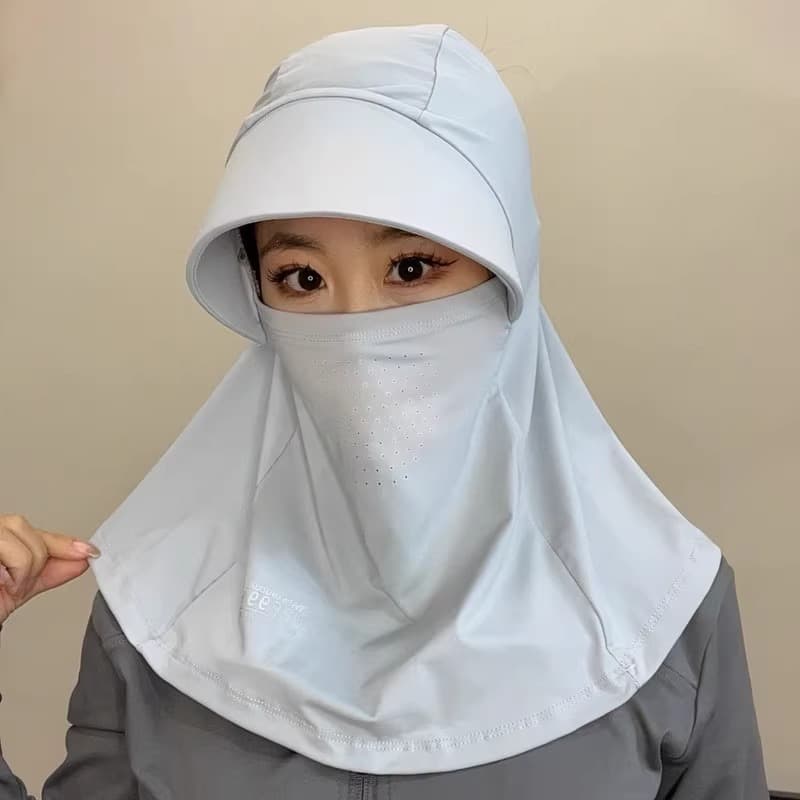 ランニングキャップ 全方位フェイスガード付き日よけ帽