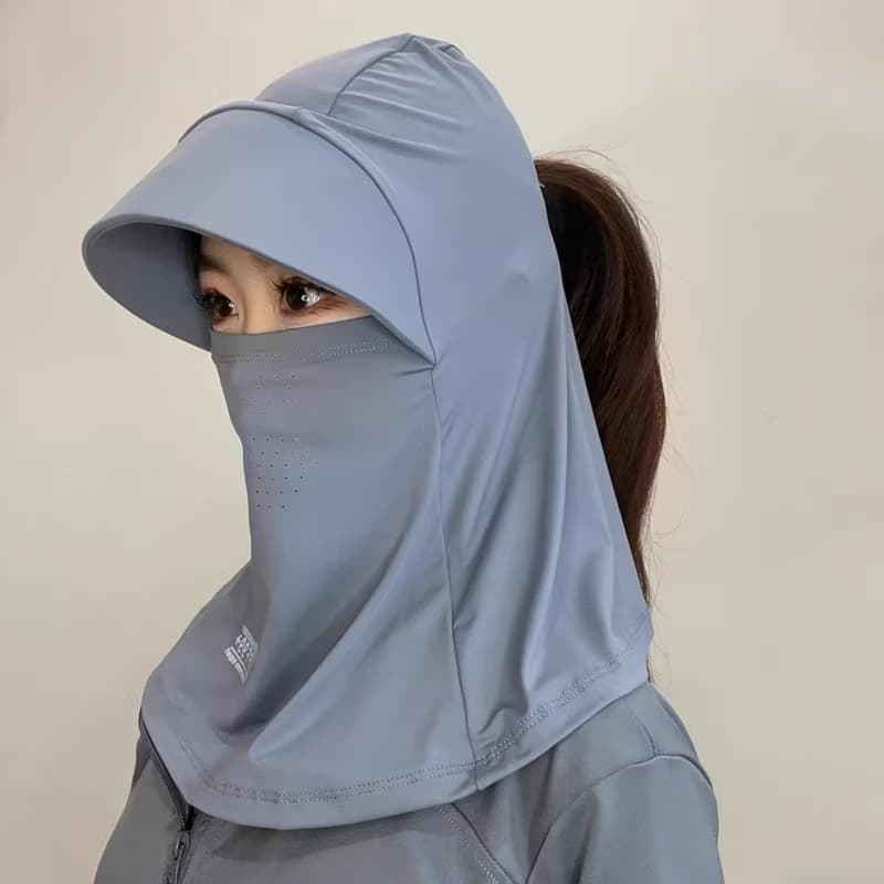 ランニングキャップ 全方位フェイスガード付き日よけ帽