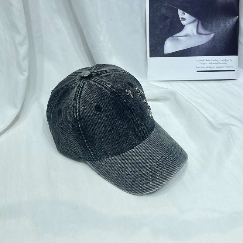 ランニングキャップ　クロス飾りデニムキャップ