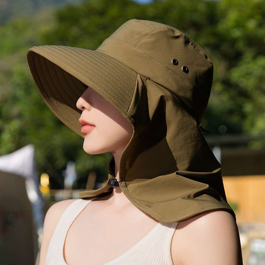 ランニングキャップ　キャップ  日よけ付き広つばアウトドア帽子