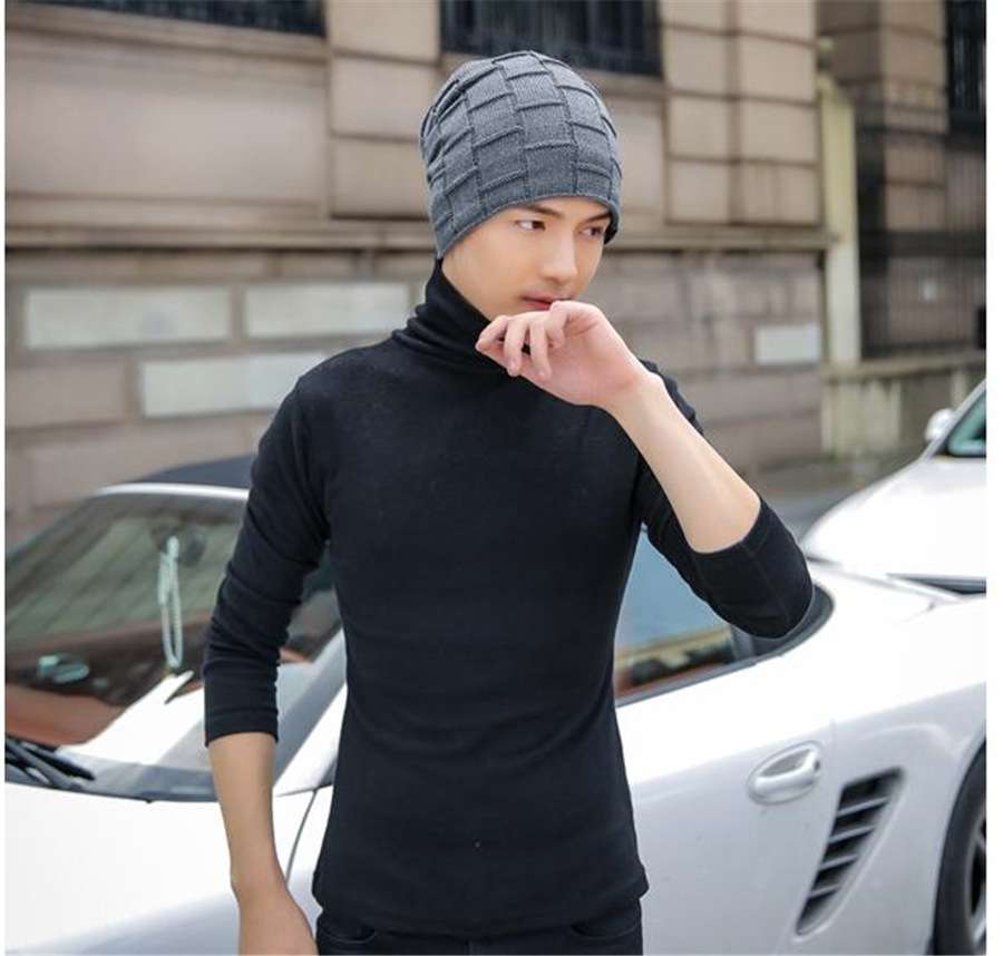 ランニングキャップ　キャップ  格子模様のニット帽