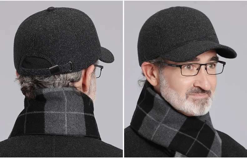 ランニングキャップ　キャップ ランニング 秋冬シニア紳士の暖かキャップ