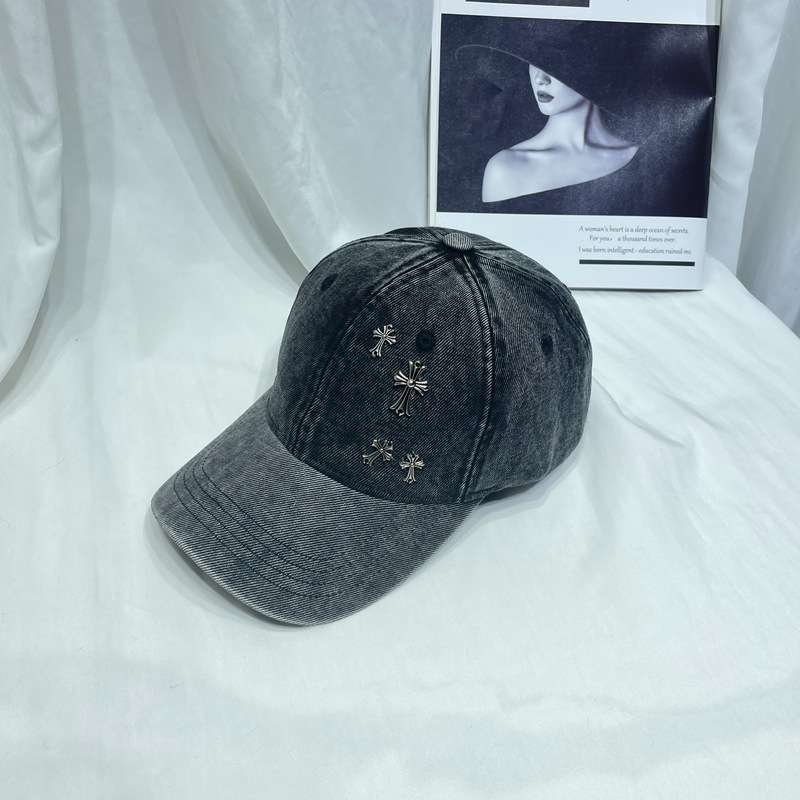 ランニングキャップ　クロス飾りデニムキャップ