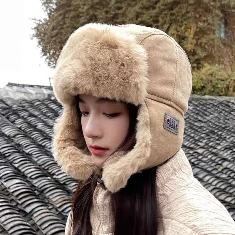 ランニングキャップ　キャップ ランニング 極寒対策 もこもこ耳当て付き帽子