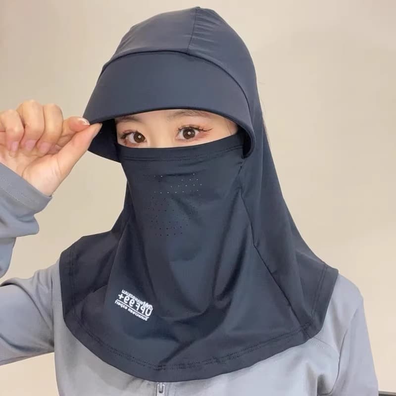 ランニングキャップ 全方位フェイスガード付き日よけ帽