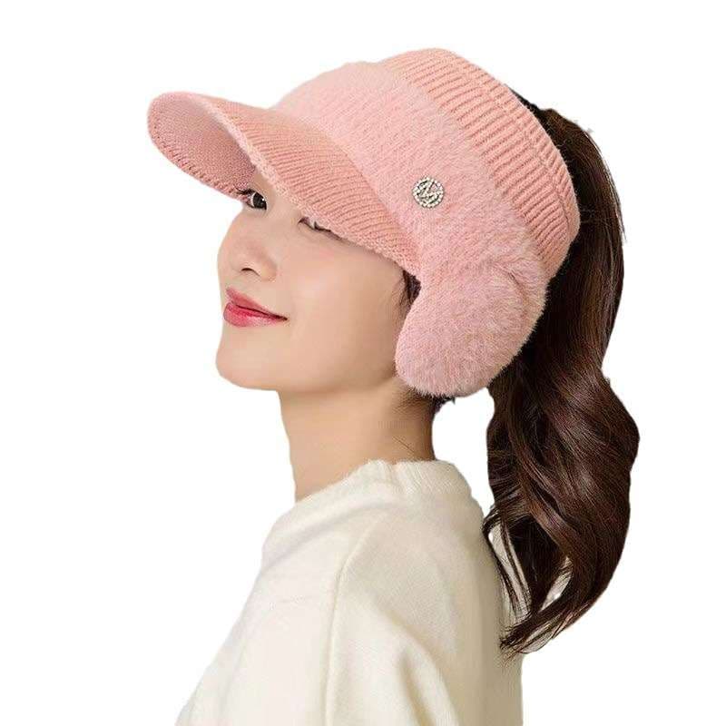 ランニングキャップ　耳あて付きニット帽キャップ