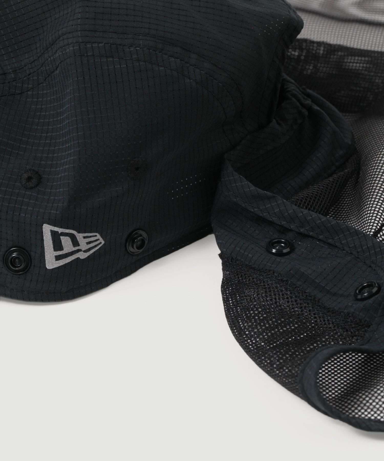 ランニングキャップ　メッシュフラップ付き機能性キャップ