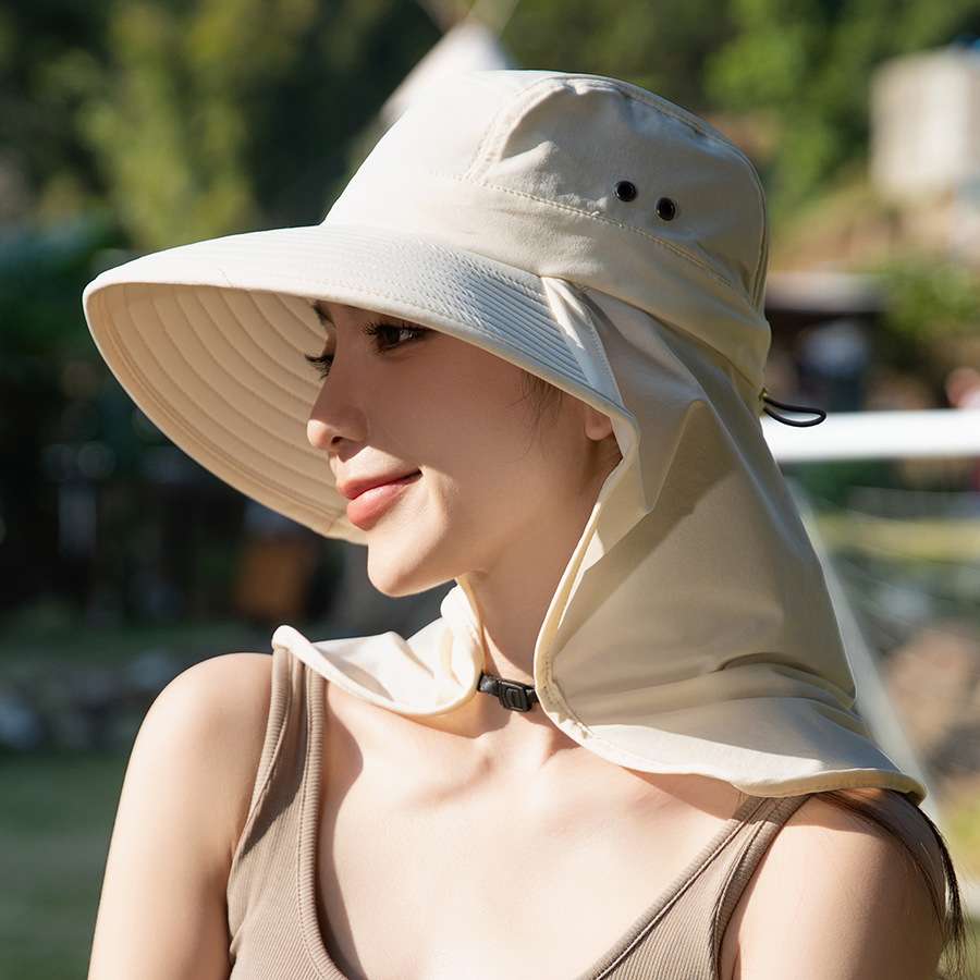 ランニングキャップ　キャップ  日よけ付き広つばアウトドア帽子