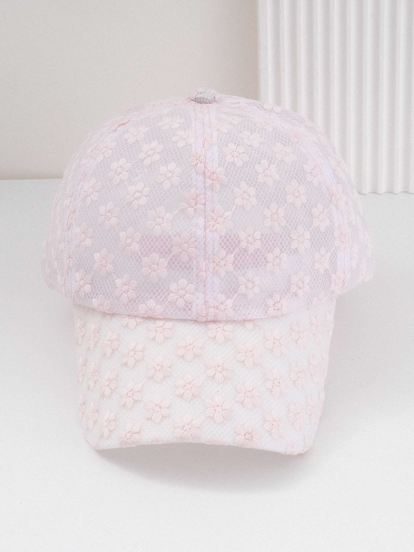 ランニングキャップ　小花柄レースキャップ