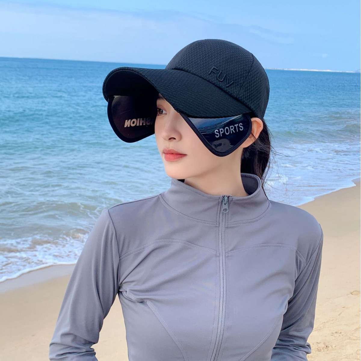 ランニングキャップ　UVカット機能付きメッシュキャップ