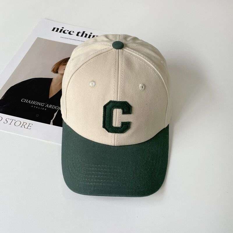 ランニングキャップ クラシック レター刺繍 ツートン キャップ