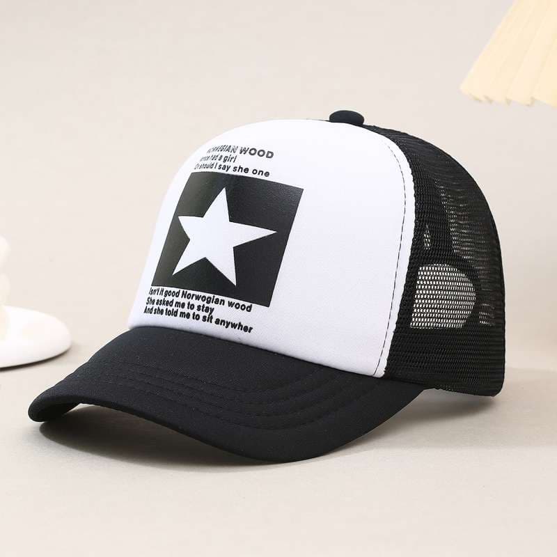 ランニングキャップ スタープリント メッシュキャップ