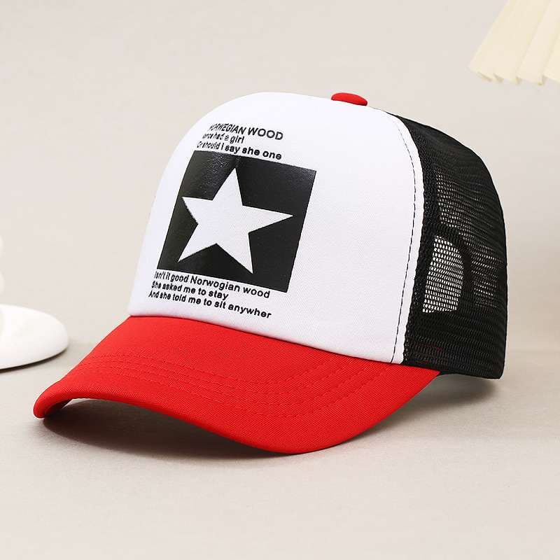 ランニングキャップ スタープリント メッシュキャップ